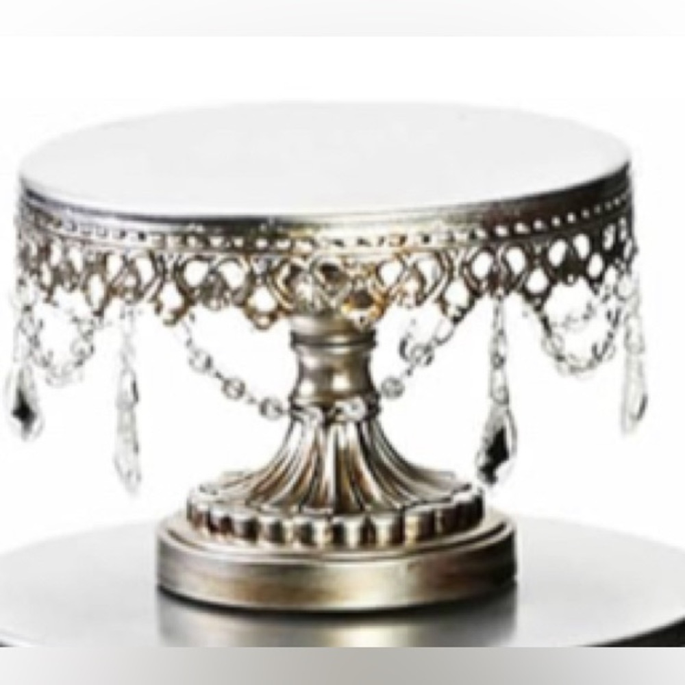 Opulent treasures, 5.5”w cake stand, silver